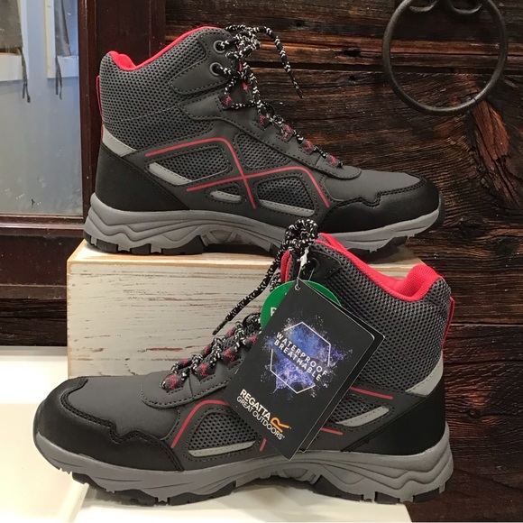 Regatta Lady Vendeavour Waterproof Hiking Boots Black & Pink Walking Boot SZ 8 - Picture 5 of 16